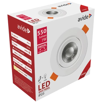 Avide LED panel Beépíthető 38° Kerek 7W WW 3000K