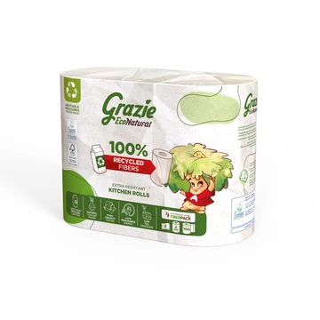 Lucart GRAZIE NATURAL Tekercses kéztörlő 2 rétegű, 2 tekercs/csomag