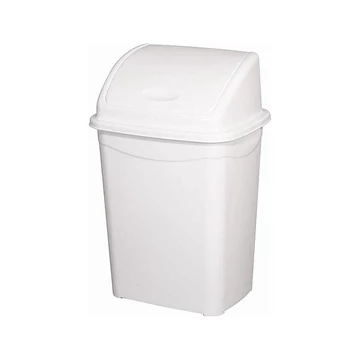 Billenőfedeles szemetes kuka, műanyag, luxury fehér, 9 L