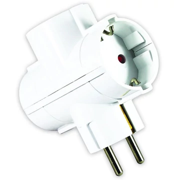 Commel 3-as T elosztó, fehér, 16A, 3500W