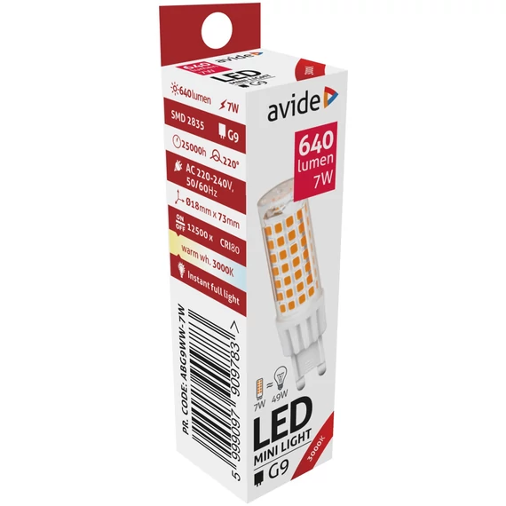Avide LED 7W G9 WW 3000K