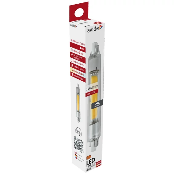 Avide LED 10W R7S 18x118mm WW 3000K Dimm.