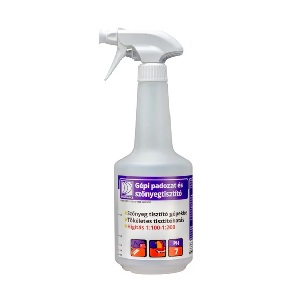 Gépi padozat és szőnyegtisztító adagoló flakon szórófejjel 750ml (üres)