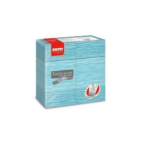 Fato Airlaid szalvéta Quick Pocket 40x40cm Millerighe sky 40 lapos