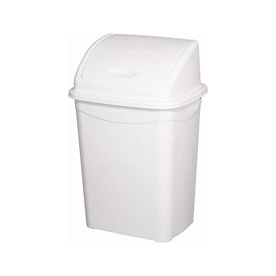 Billenőfedeles szemetes kuka, műanyag, luxury fehér, 9 L