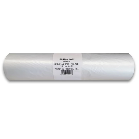 Folistar HNAT Szemeteszsák átlátszó HDPE 70x110 cm 135L 25db/tekercs