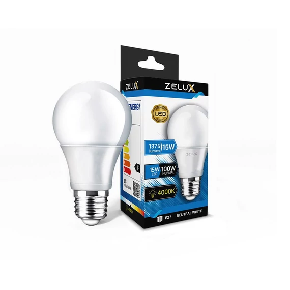 Zelux Led Globe A65 15W E27 4000K Gömb Izzó