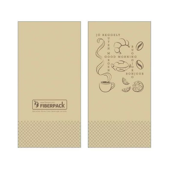 Lucart Eco Natural Szalvéta 33x33cm Jó reggelt 1/8-os 2 rétegű 50 lap/csomag