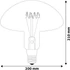 Kép 3/3 - Avide LED Jumbo Filament Millau 200x210mm Amber 6W E27 2400K Fényerőszabályzós