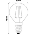 Kép 3/3 - Avide LED Filament Mini Globe 2W E14 WW 2700K