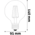 Kép 3/3 - Avide LED Filament Globe G95 7W E27 WW 2700K