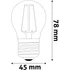 Kép 3/3 - Avide LED Filament Mini Globe 2.5W E27 WW 2700K