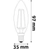 Kép 3/3 - Avide LED Filament Candle 2.5W E14 WW 2700K