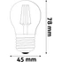 Kép 3/3 - Avide LED Filament Mini Globe 6.5W E27 WW 2700K High Lumen
