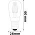 Kép 3/3 - Avide LED Filament T26 2W E14 NW 4000K