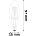 Kép 3/3 - Avide LED White Filament Candle 4.5W E14 WW 2700K
