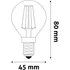 Kép 3/3 - Avide LED White Filament Mini Globe 4.5W E14 WW 2700K