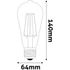 Kép 3/3 - Avide LED White Filament ST64 8.5W E27 WW 2700K