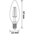 Kép 3/3 - Avide LED Filament Candle 5.9W E14 NW 4000K Fényerőszabályozható