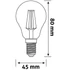 Kép 3/3 - Avide LED Filament Mini Globe 5.9W E14 NW 4000K Fényerőszabályozható