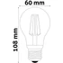 Kép 3/3 - Avide LED Filament Globe 3.8W E27 WW 3000K Super High Lumen 3db/csomag