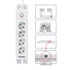 Kép 3/3 - Commel elosztó, túlfeszültség elleni védelemmel, 4aljzat 2 db usb 2m, fehér, 16A, 3680W