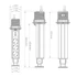 Kép 3/4 - Commel bútorba építhető, rejtett elosztó 3 db aljzat, USB A+C fekete+szürke gyürü 16A 3680W