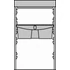 Kép 2/2 - Filmop Alpha 6103 takarítókocsi 4x4L + 2x15L vödörrel, zsáktartóval, zárható szekrénnyel
