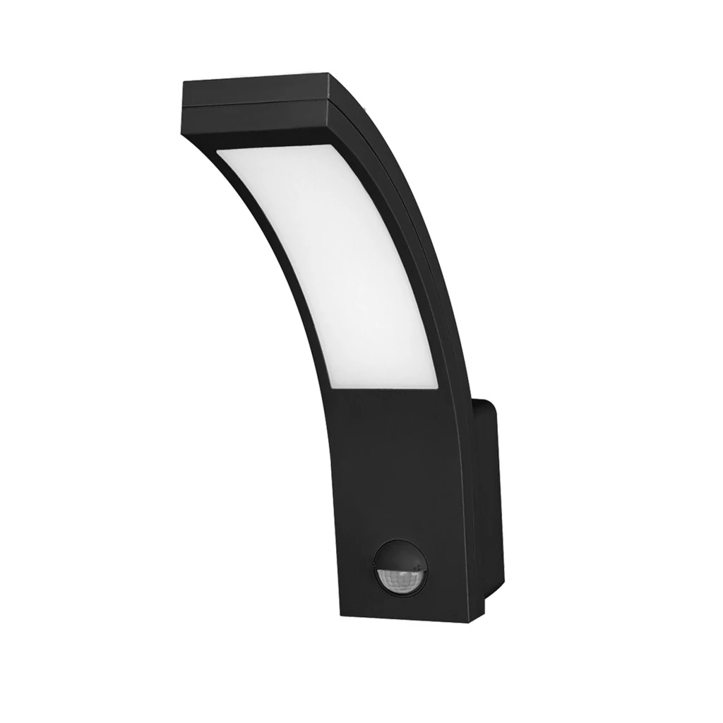 Adviti Piryt kültéri  LED fali lámpa modern IP54 fekete 10w mozgásérzékelővel