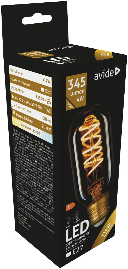 Avide LED Soft Filament T45 4W E27 EW 2700K