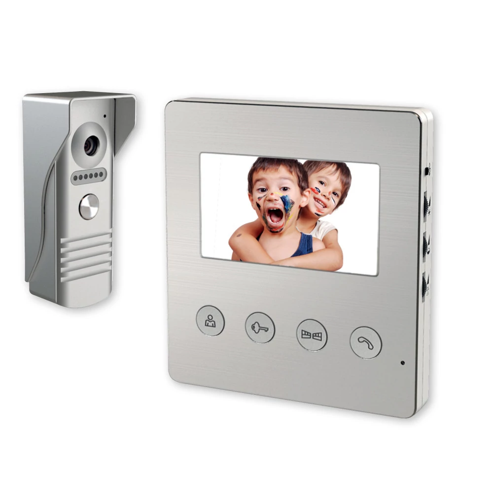 Commel kaputelefon szett video 4.3” színes LCD monitorral IP44 fémházas kamerával.